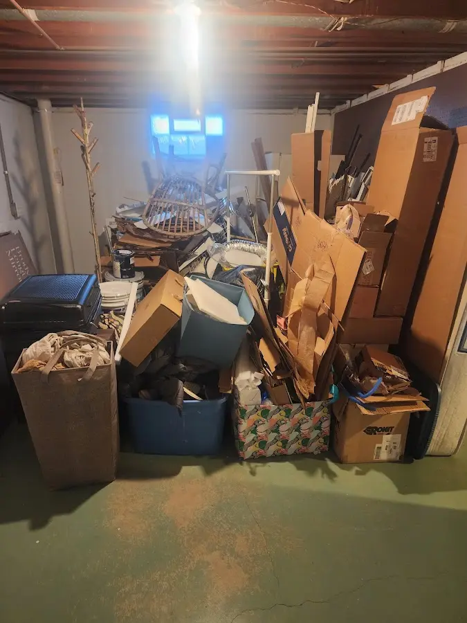 Roll-off dumpster container at job site for 4 Yard Dumpster Rental in Brookland